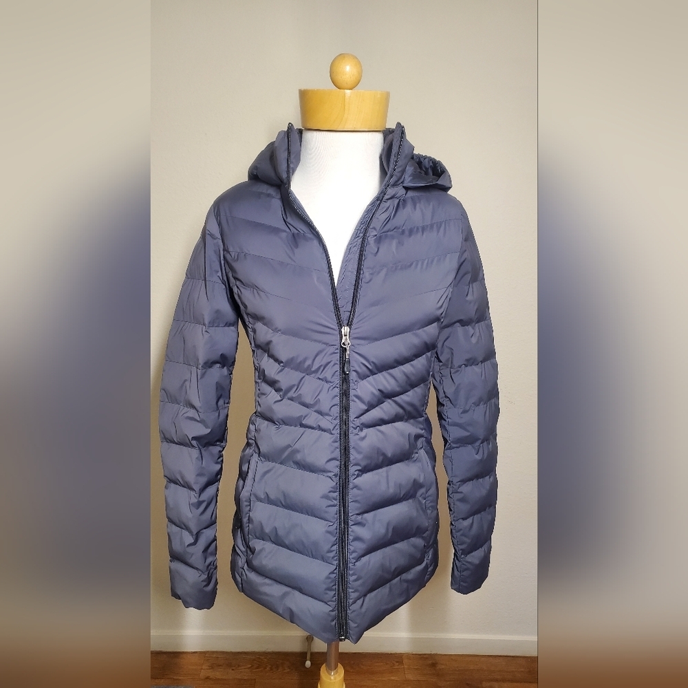 Women's Quilted Hooded Jacket - Blue